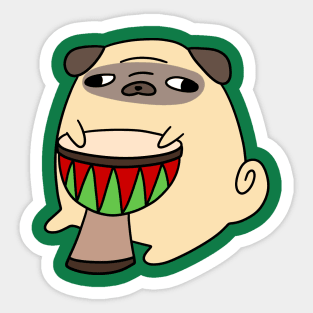 Djembe Pug Sticker